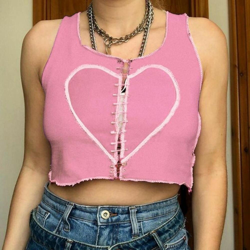 y2k Cute Safety Pin Cami Crop top